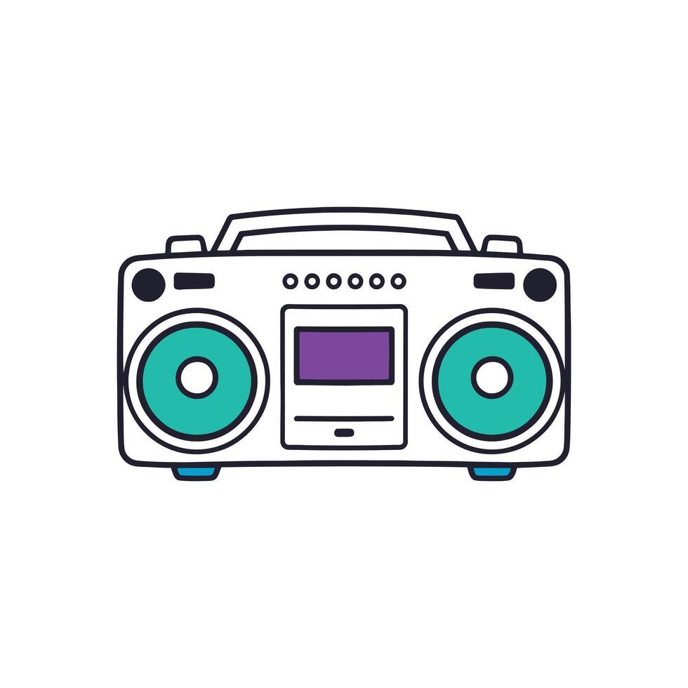 Cool Retro Stereo Boom Box Perfect for Music Designs vector