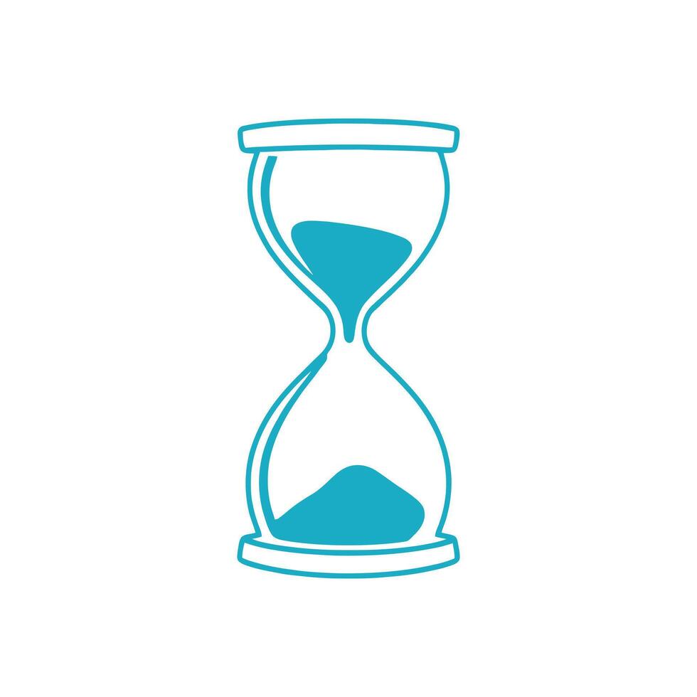 Flat Style Hourglass for Business and Productivity Graphics vector