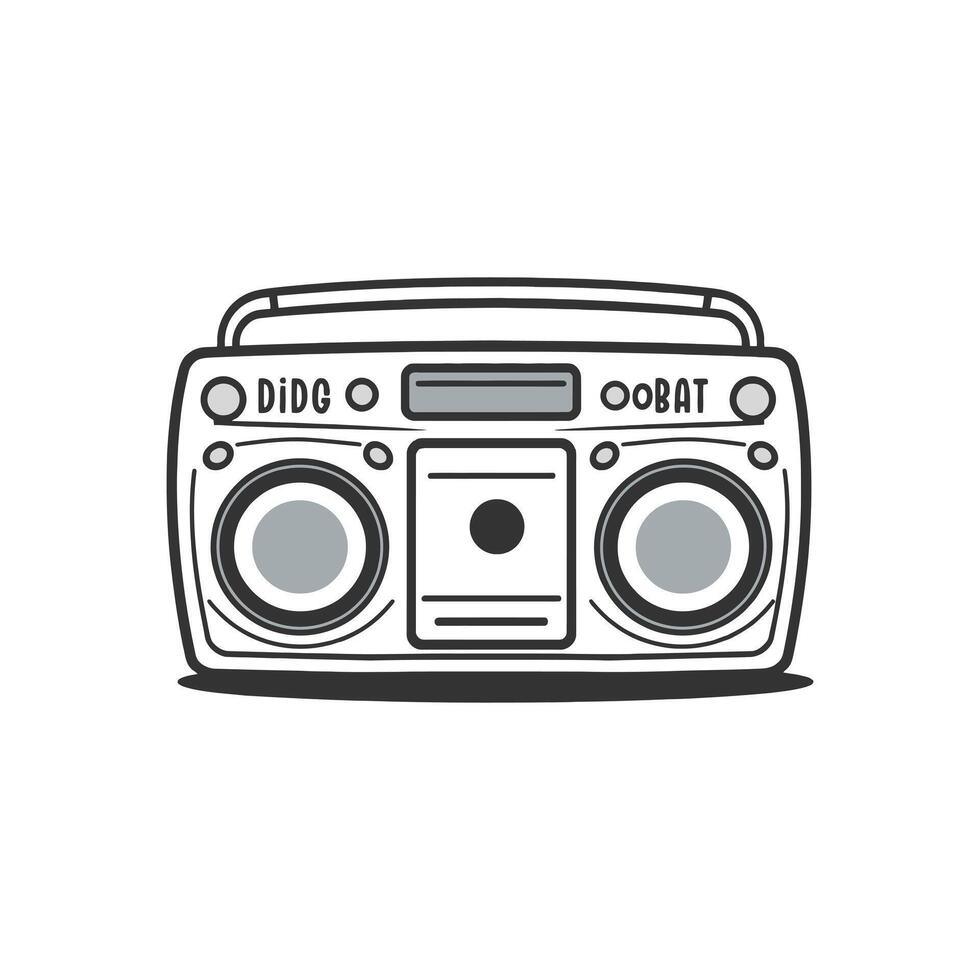 Classic Portable Radio with Dual Speakers Minimal Design vector