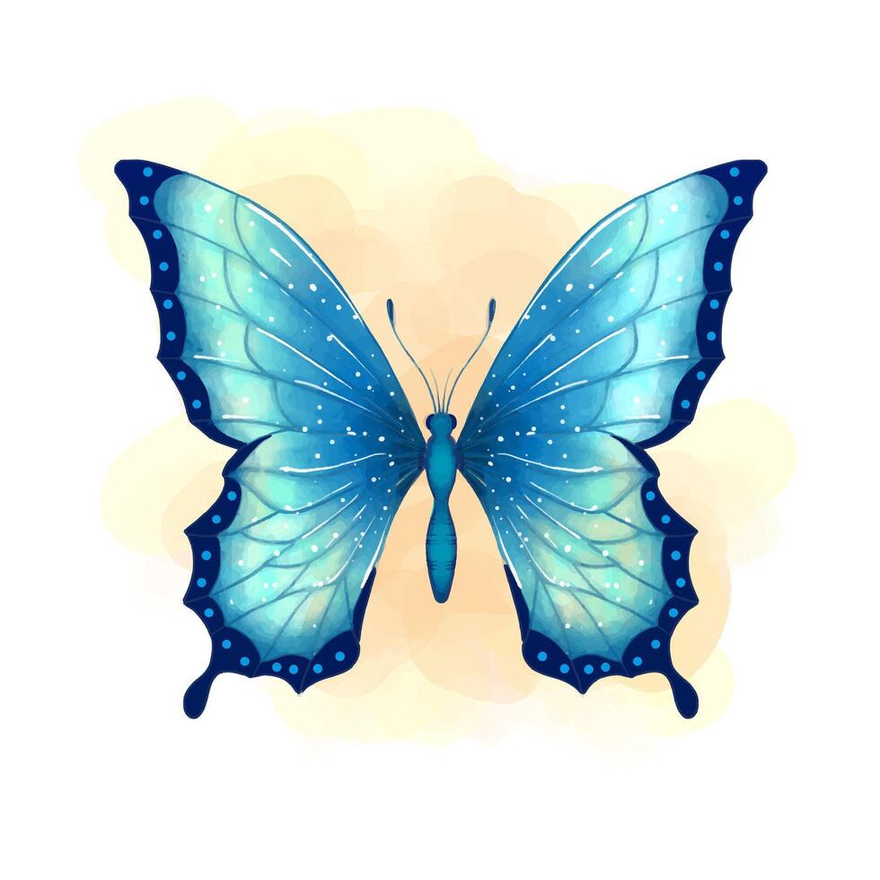 Blue Butterfly with Elegant Wings on Light Background vector