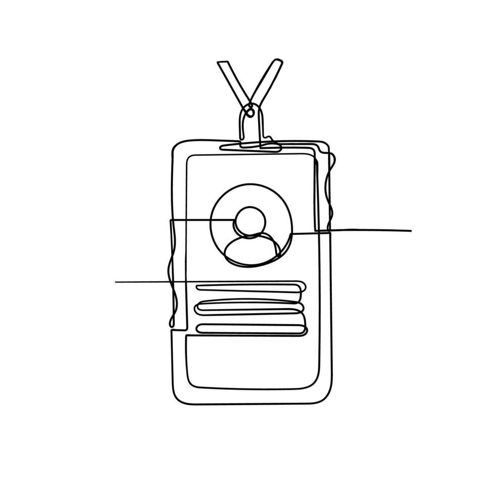 continuous line drawing identification card vector