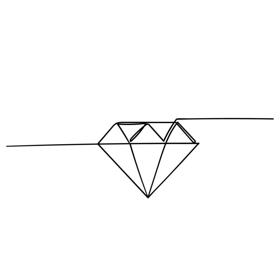 a drawing of a diamond with a line vector