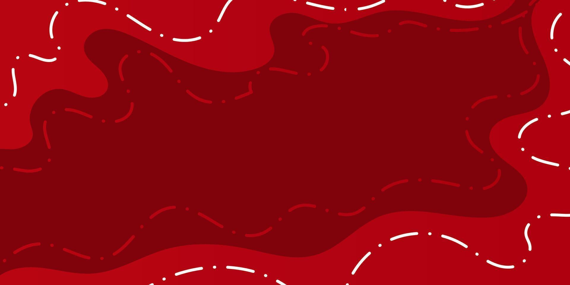 Ethereal Red Waves A Fusion of Flow and Linework vector