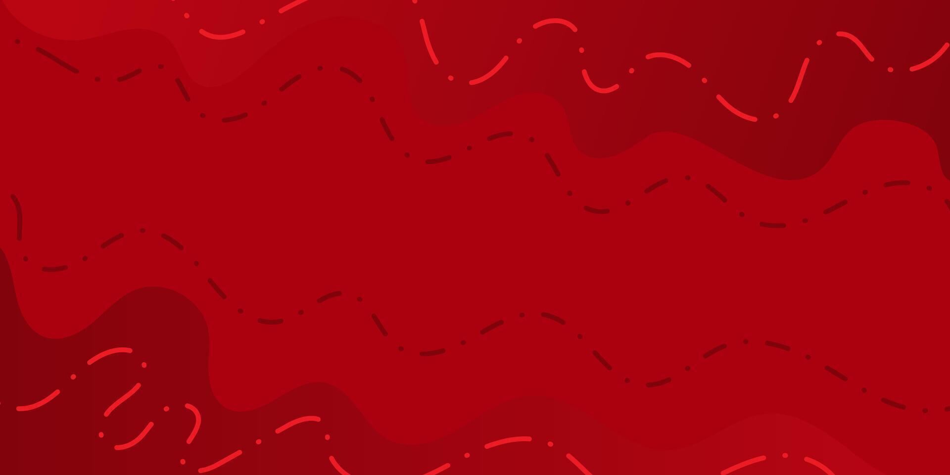 Sleek Red Flow Wave Like Shapes with Linear Details vector