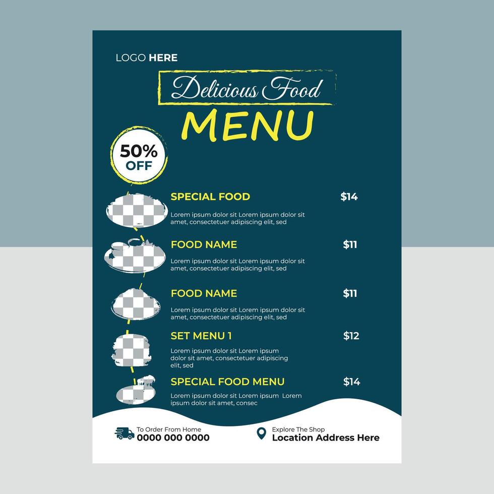 Modern Food Menu Design Template vector