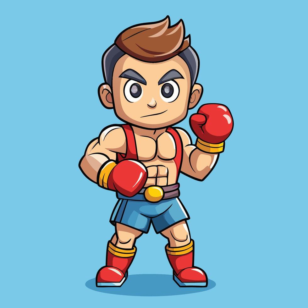 Comical Male Boxer Cartoon Illustration with Playful Expression vector