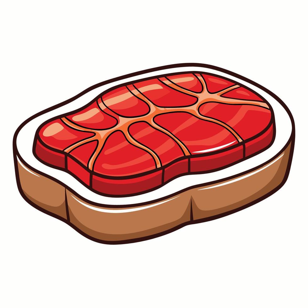 Cartoon Icon Illustration of a Beef Meat Steak vector