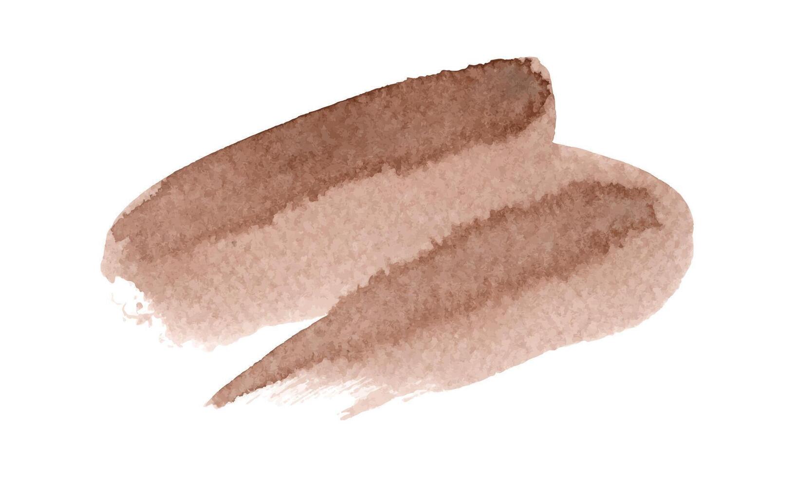 Watercolor brushstroke in the 2025 color of the year Mocha Mousse. Hand drawn gradient effect template with warm brown tone. Perfect for creating trendy graphic resource and trendy designs. vector