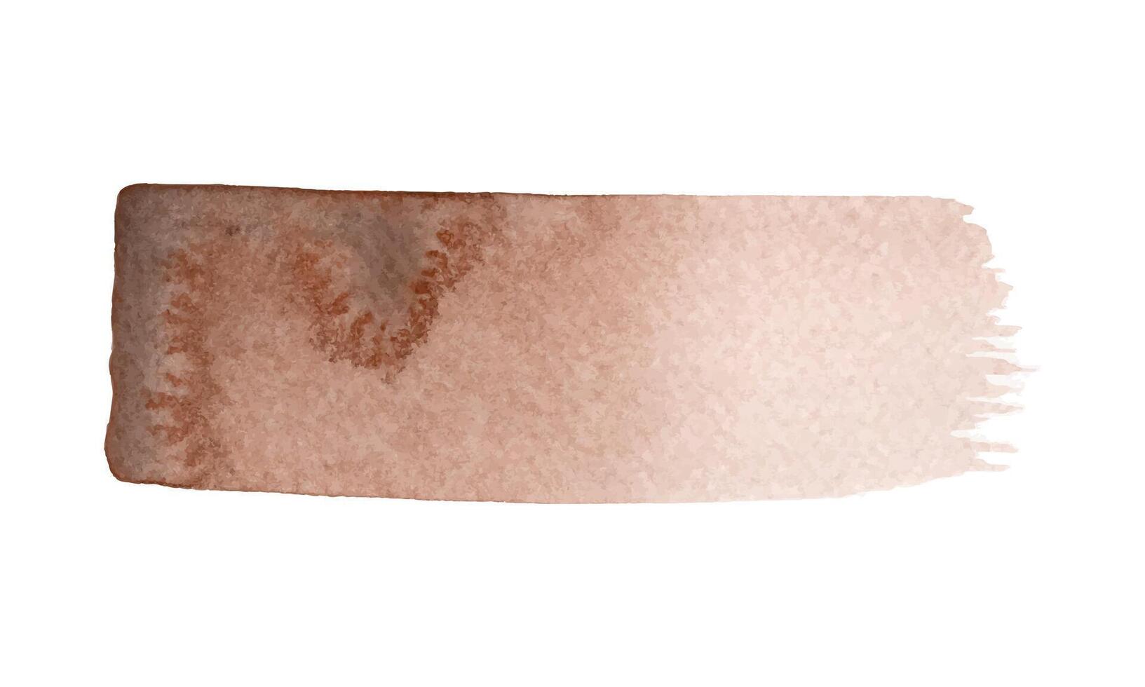 Watercolor brushstroke in the 2025 color of the year Mocha Mousse. Hand drawn gradient effect template with elegant warm brown tone. Perfect for creating graphic resource and trendy designs. vector