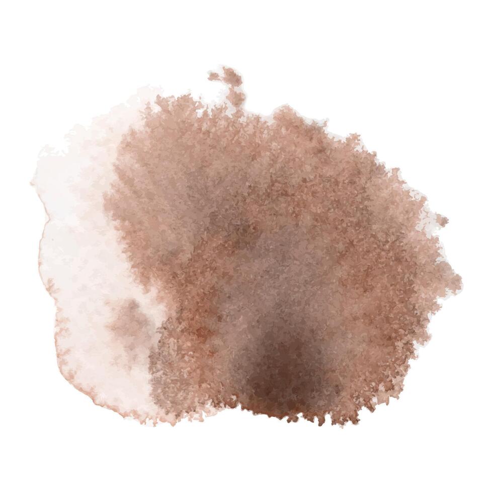 Watercolor stain in the 2025 color of the year Mocha Mousse. Hand drawn gradient effect template with elegant brown tone. Perfect for creating trendy graphic resource and web designs. vector