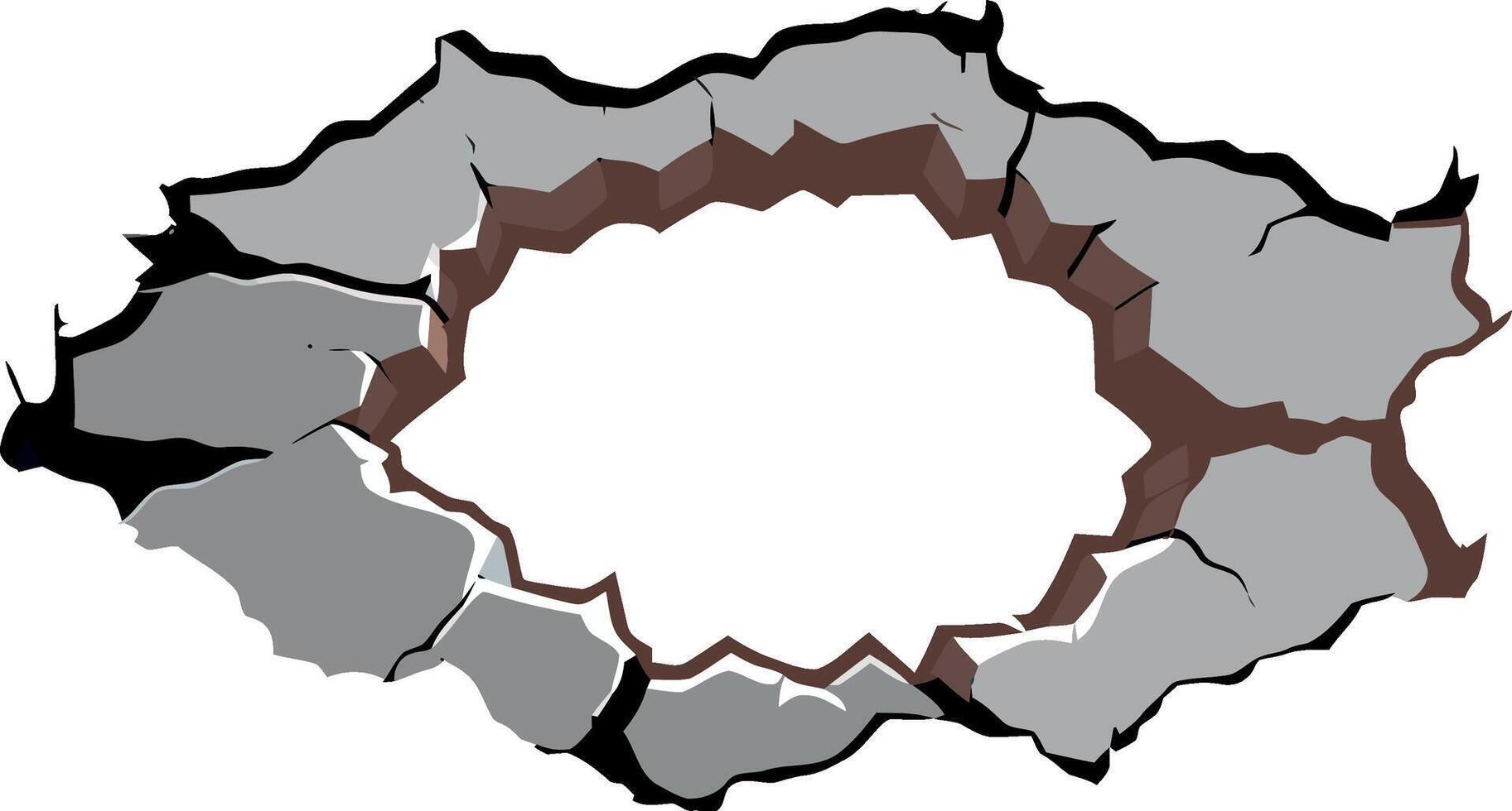 A hole in the ground with a hole in it vector
