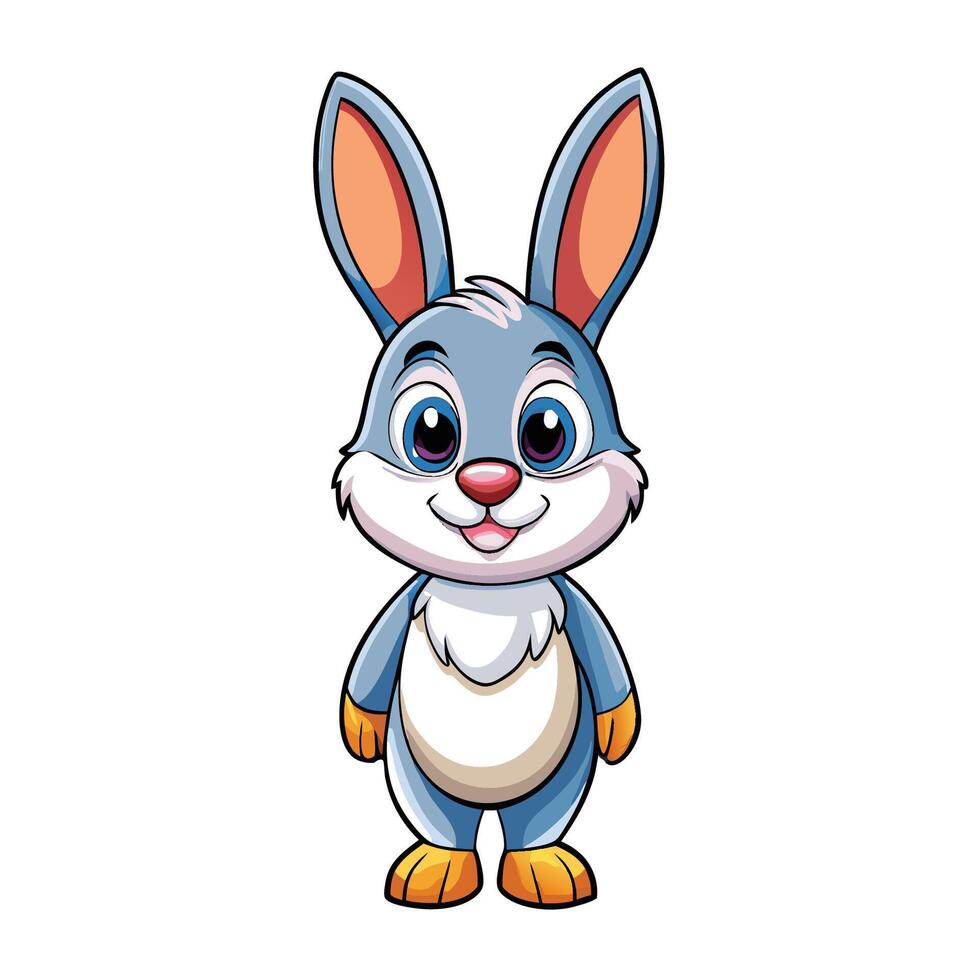 Adorable Cartoon Icon Illustration of a Standing Rabbit vector