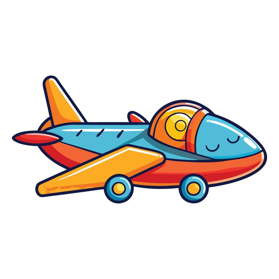 Adorable Airplane Cartoon Character Sleeping Soundly on a Cloud vector