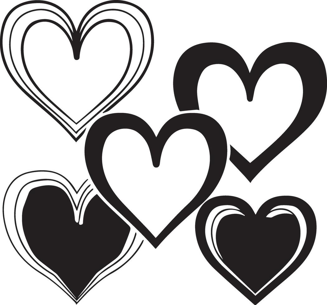 Love Heart icon set for illustration graphics design vector