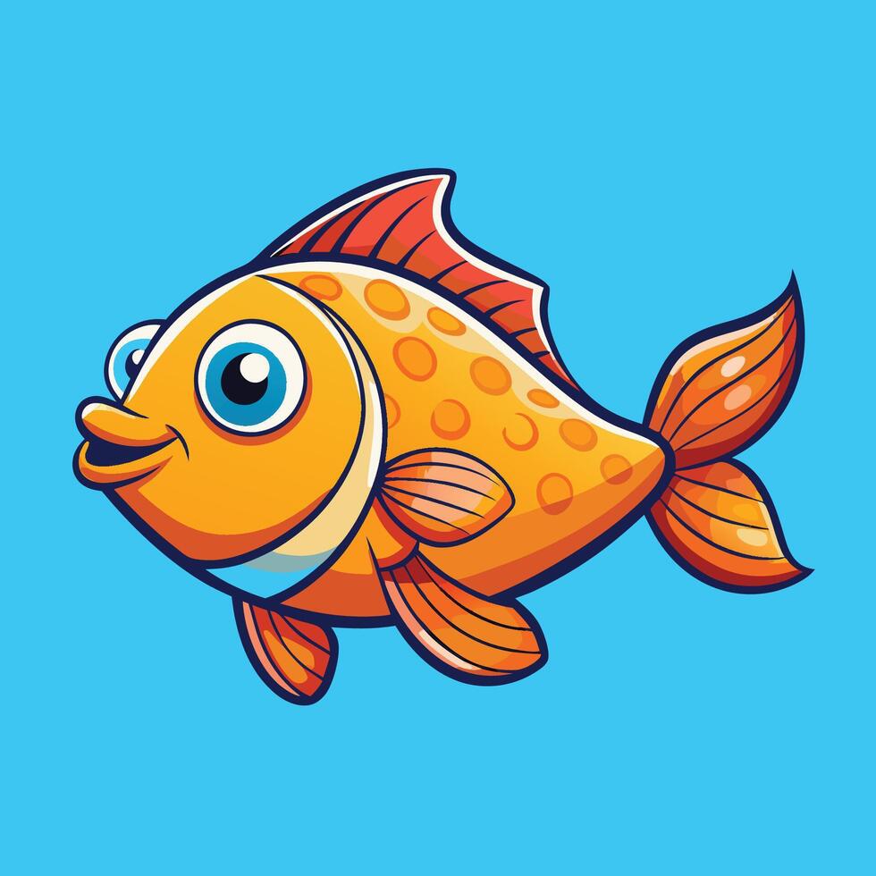 Adorable Cartoon Illustration of Fish Swimming Gracefully vector