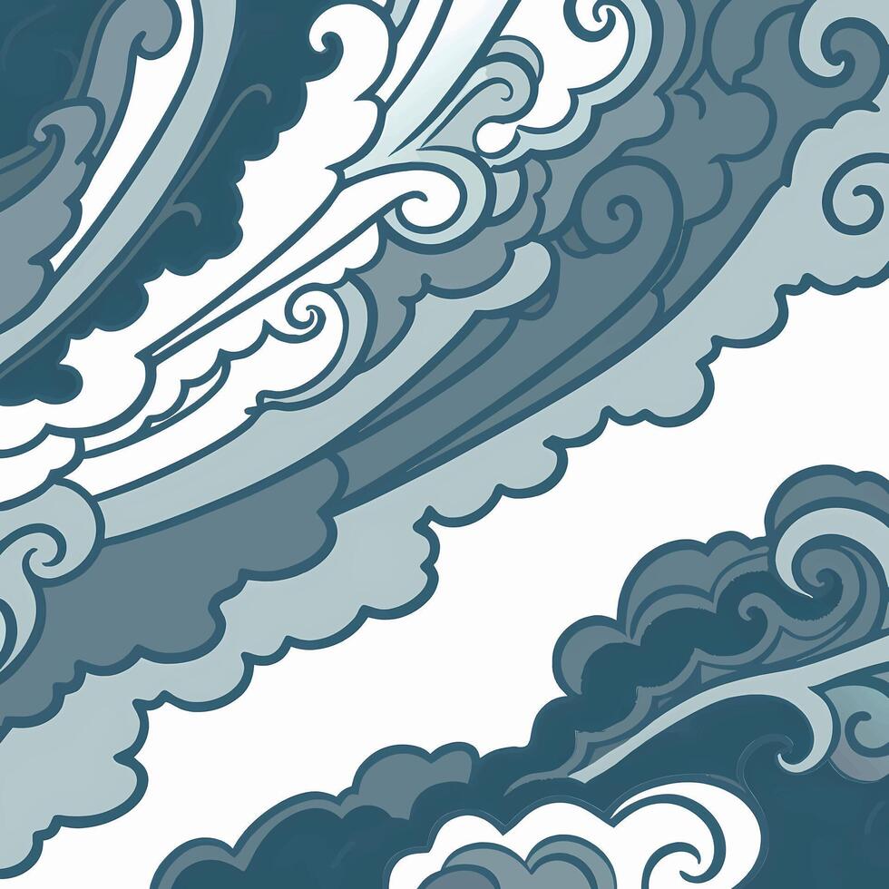 Grey pattern with waves and clouds vector
