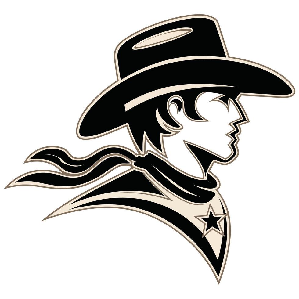 A cowboy with a star on his hat vector