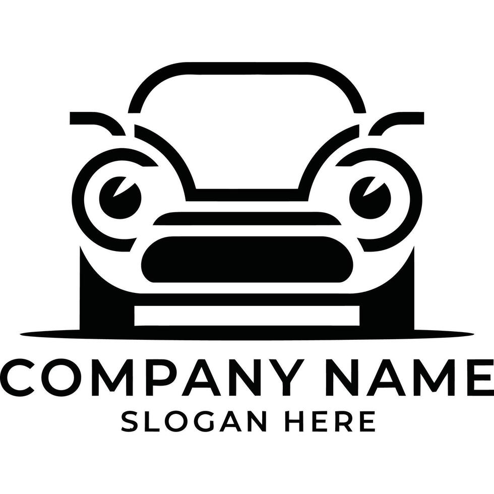 Modern Car Logo with Minimal Front View. vector
