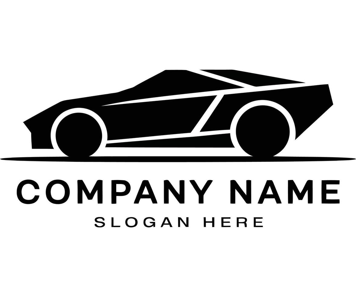 Black sports car logo template vector