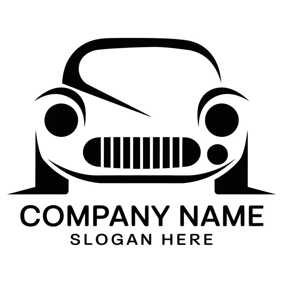 A black and white car logo design vector
