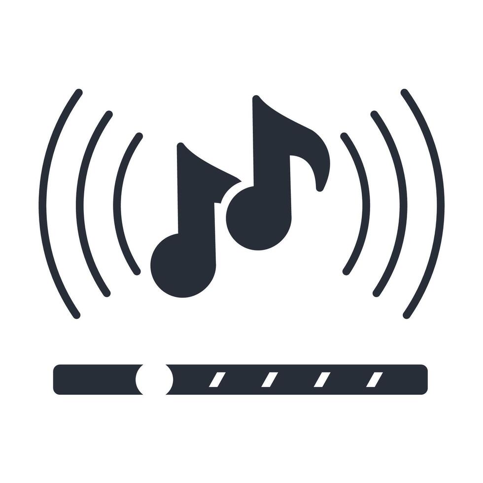 music streaming icon. .Editable stroke.linear style sign for use web design,logo.Symbol illustration. vector