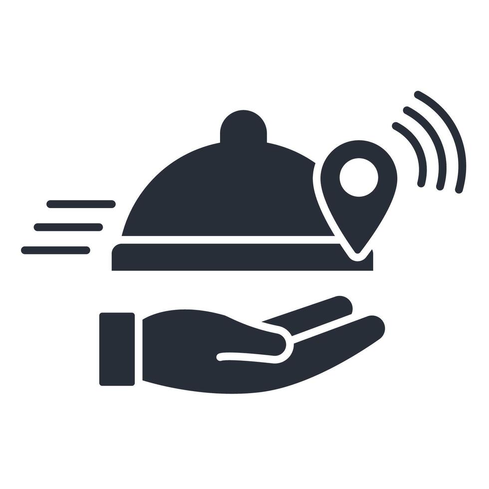 Food delivery icon. .Editable stroke.linear style sign for use web design,logo.Symbol illustration. vector
