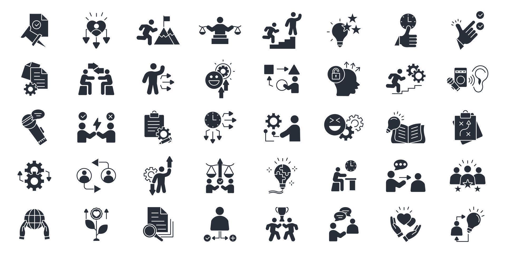 Soft skills icon set..Editable stroke.linear style sign for use web design,logo.Symbol illustration. vector