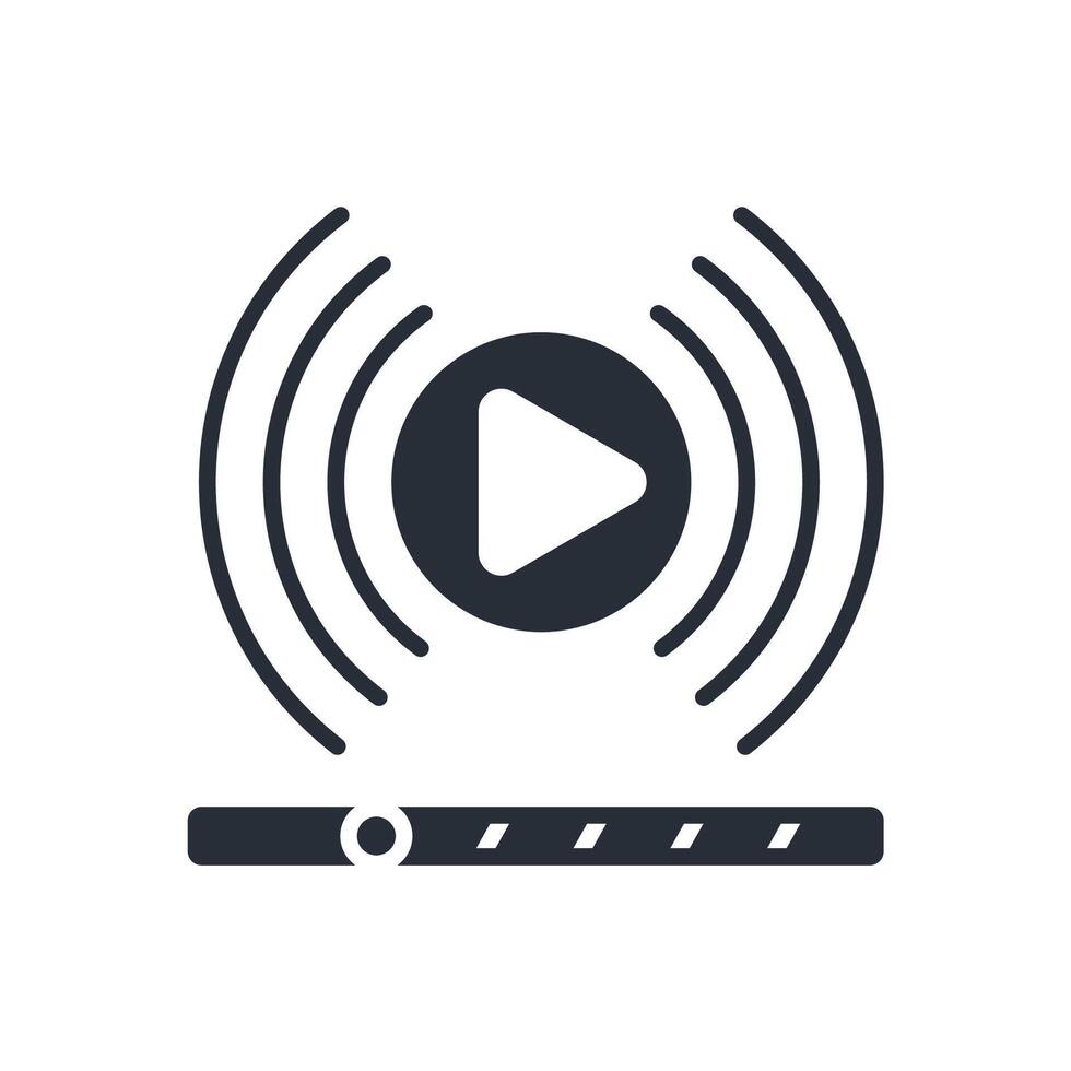 streaming icon. .Editable stroke.linear style sign for use web design,logo.Symbol illustration. vector