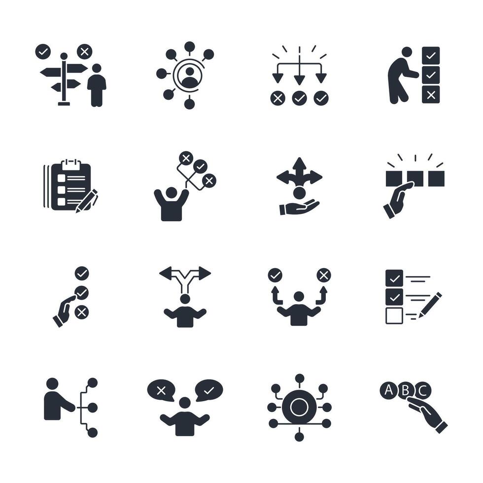 Choice icon set..Editable stroke.linear style sign for use web design,logo.Symbol illustration. vector