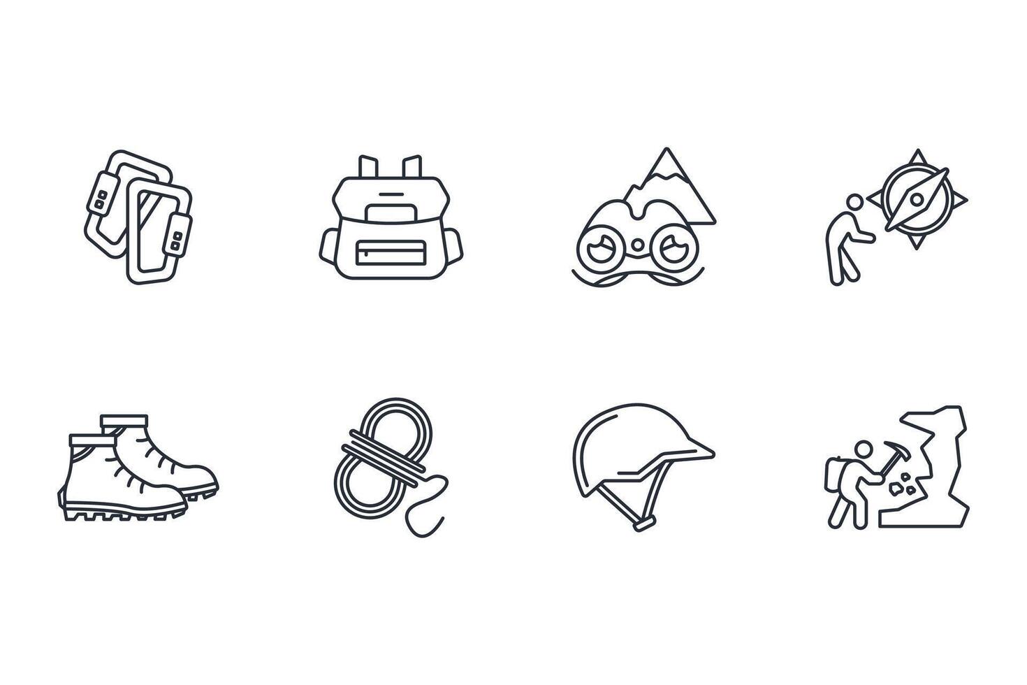 Climbing icon set..Editable stroke.linear style sign for use web design,logo.Symbol illustration. vector
