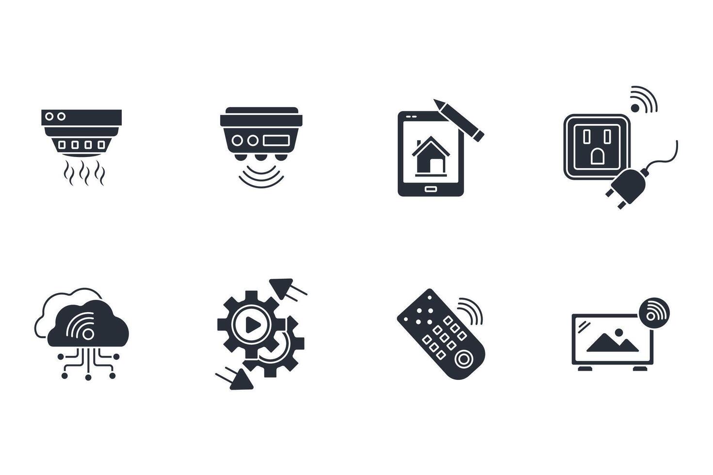 Home automation icon set..Editable stroke.linear style sign for use web design,logo.Symbol illustration. vector