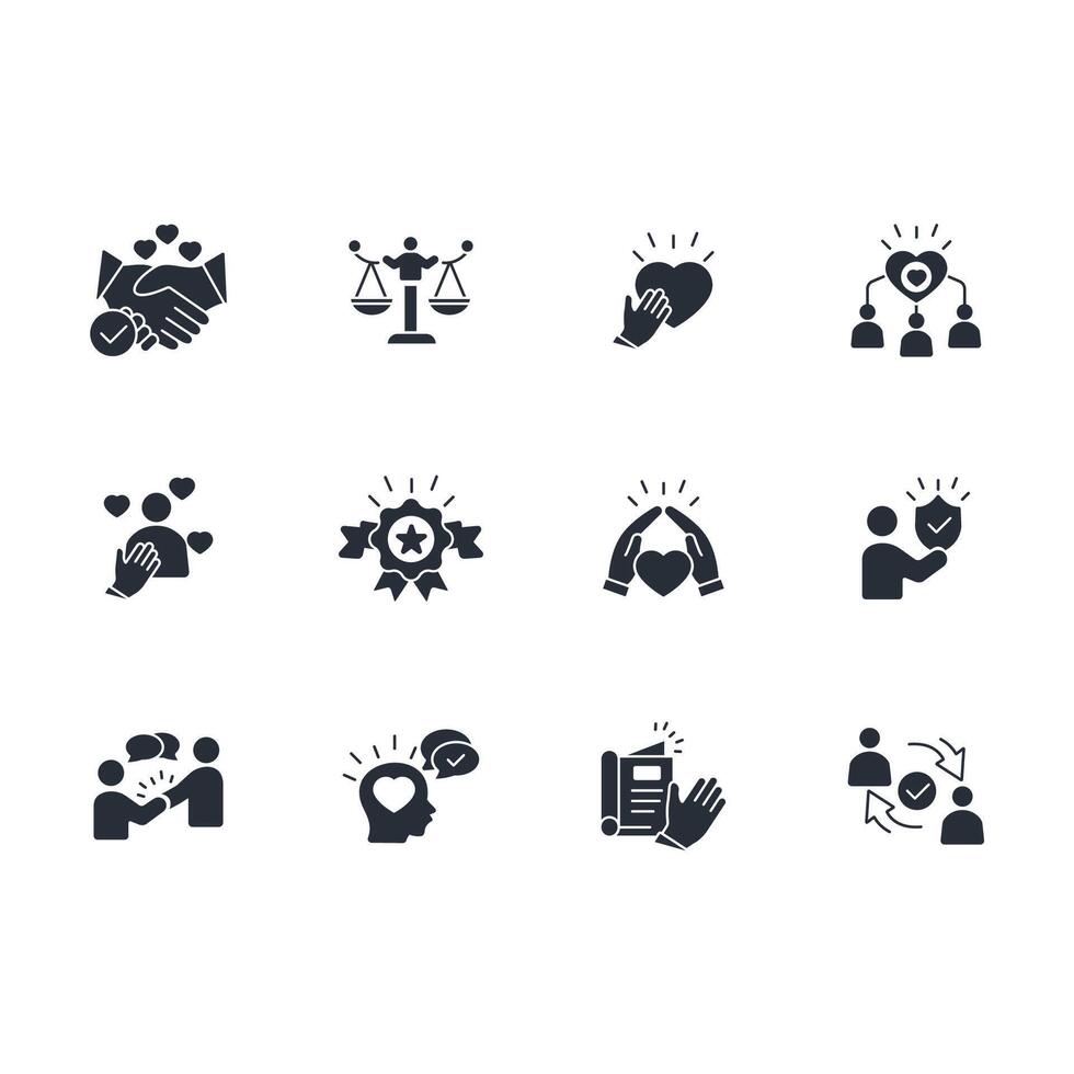 Trust icon set..Editable stroke.linear style sign for use web design,logo.Symbol illustration. vector