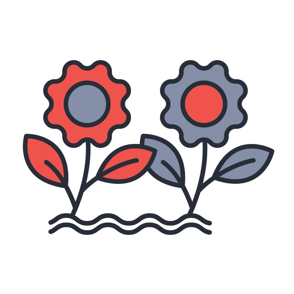 flower icon. .Editable stroke.linear style sign for use web design,logo.Symbol illustration. vector