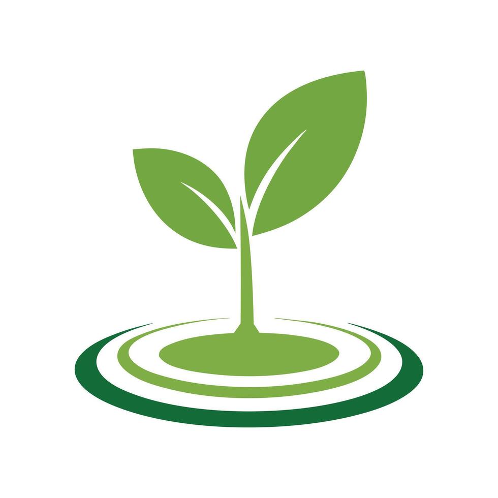Minimalist Green Sprout Eco Logo Design vector