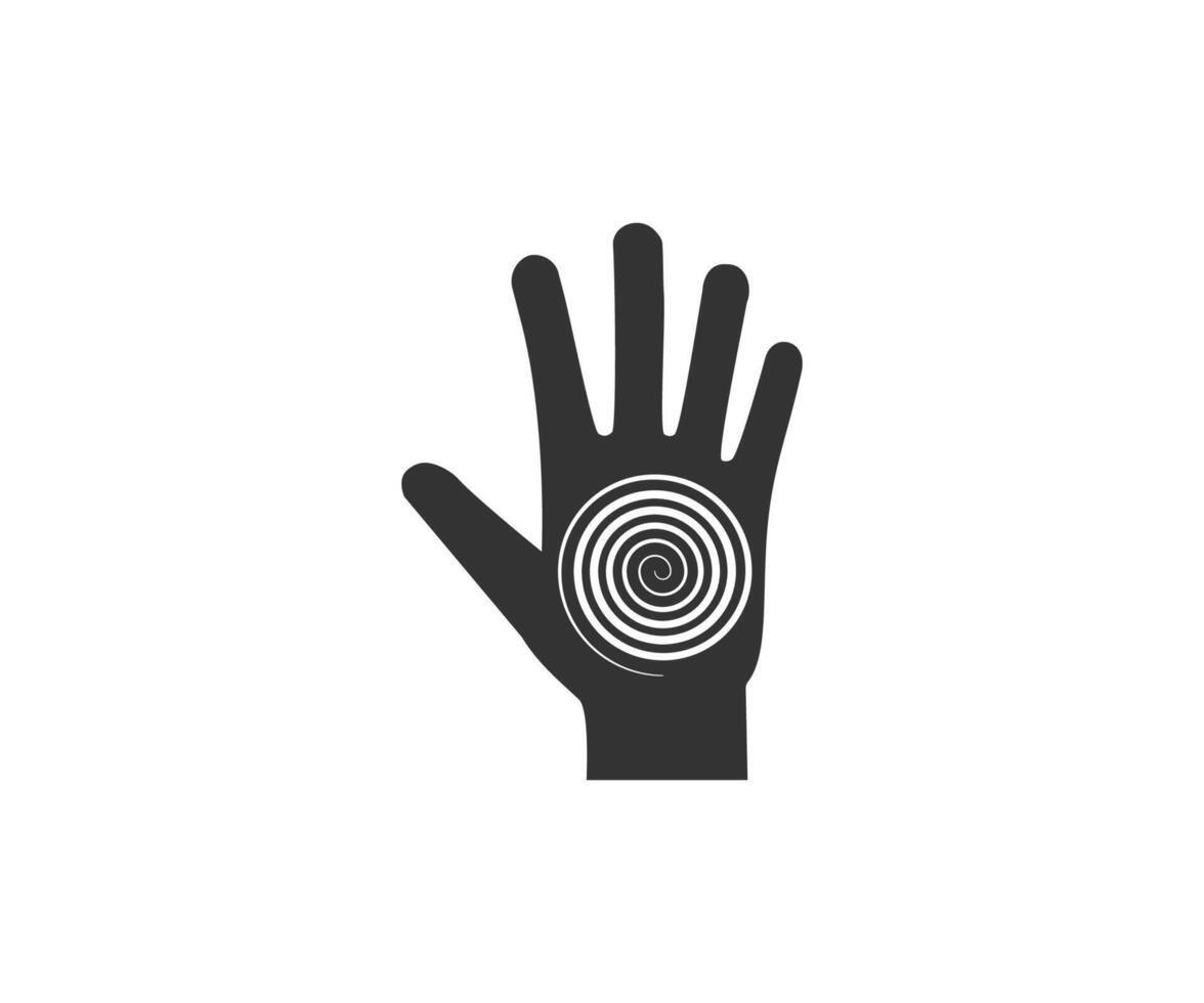Hypnosis, hand, spiral icon. illustration. vector