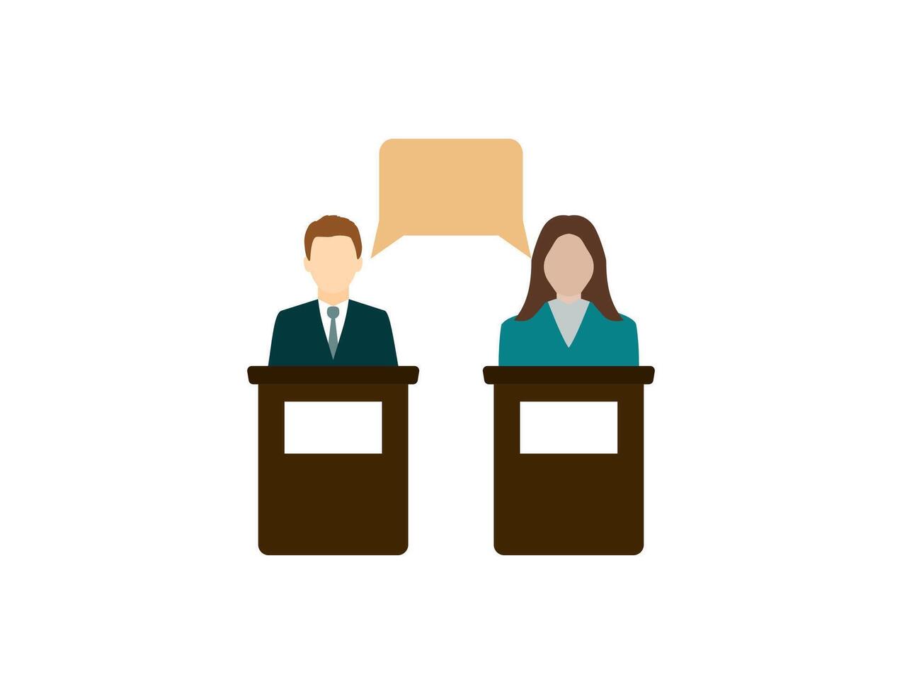 Debate, communication, podium debate icon. illustration. vector