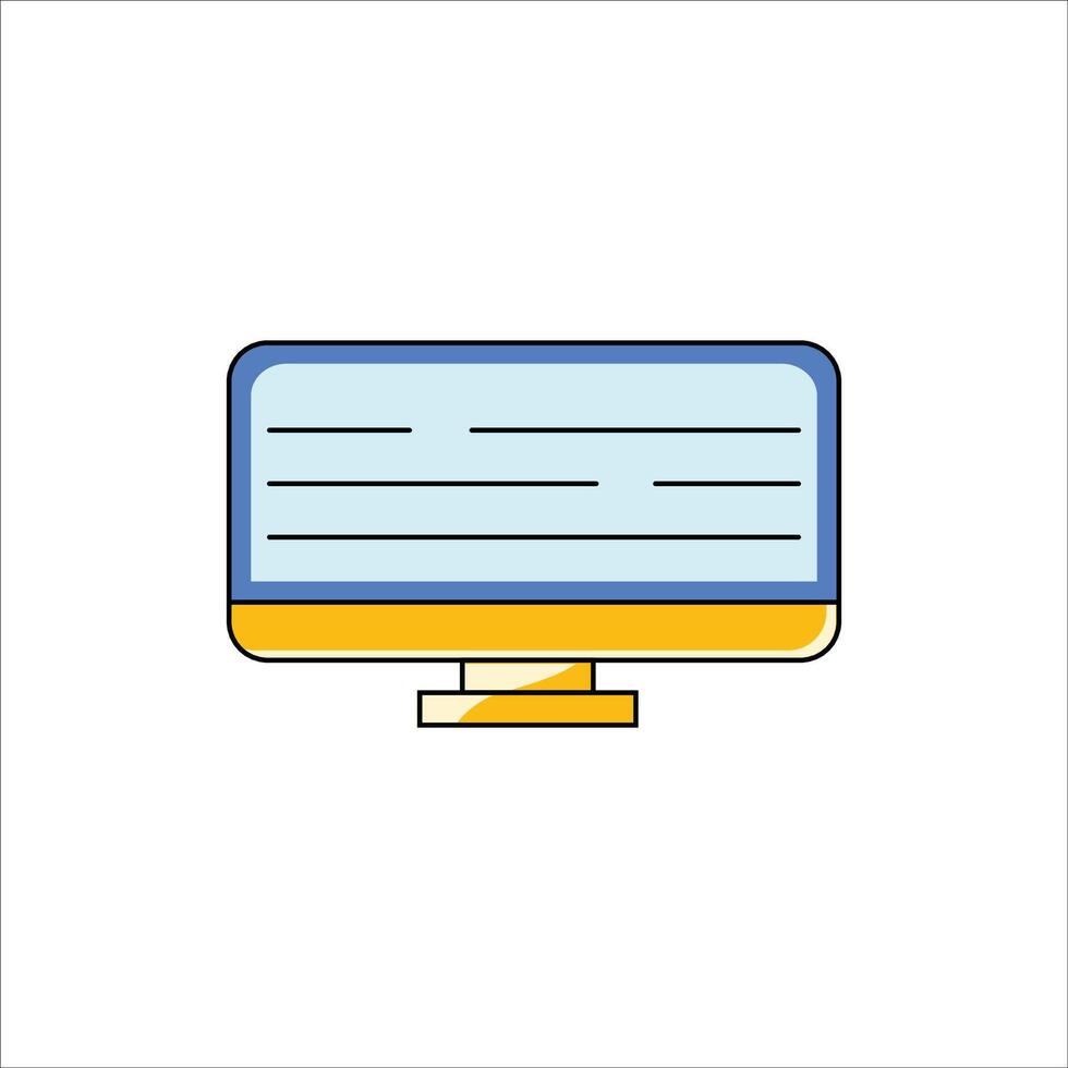 un computadora monitor con un cheque caja en eso vector