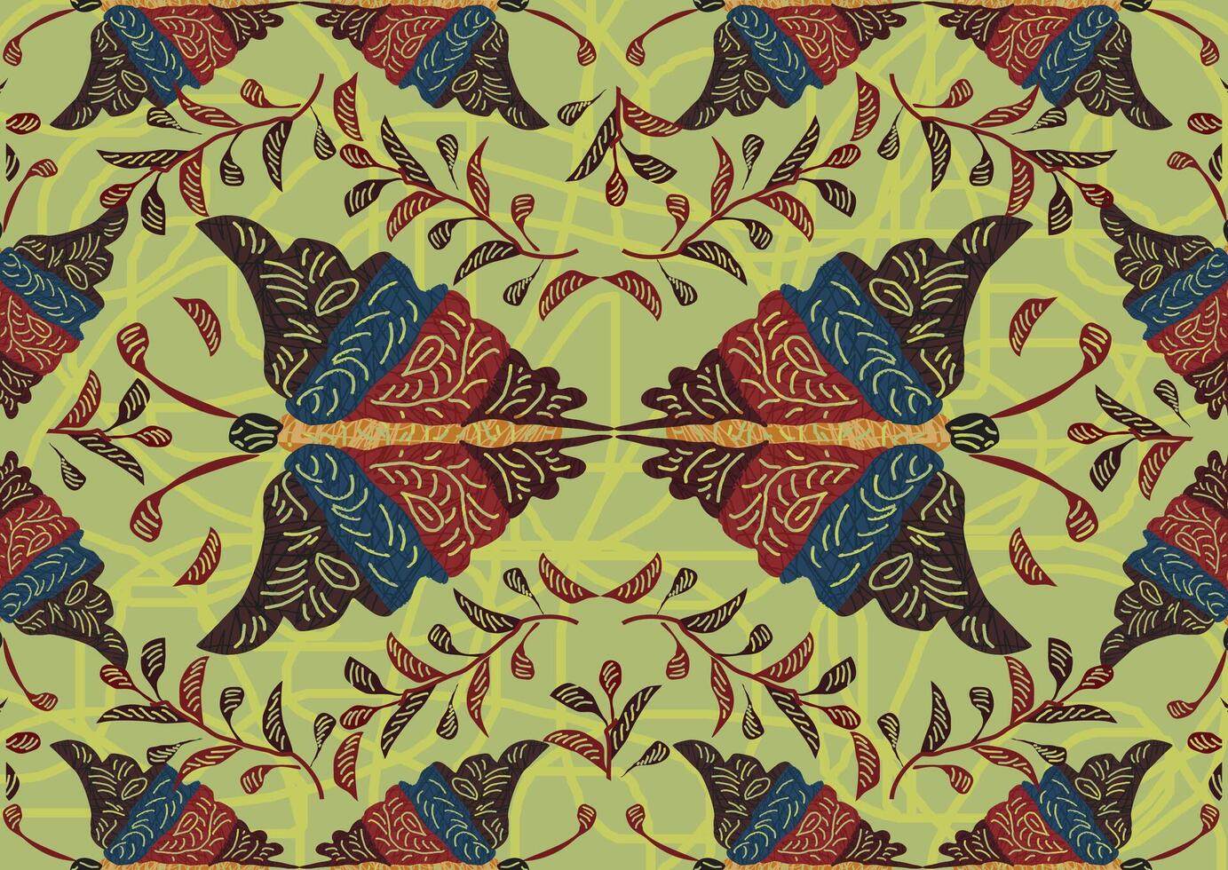 A very distinctive butterfly batik motif vector