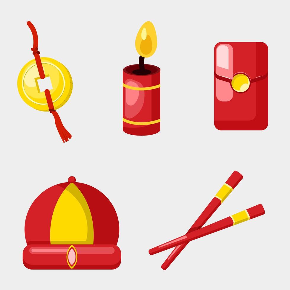Chinese New Year Decorations Traditional Ornament , red and gold ornament vector
