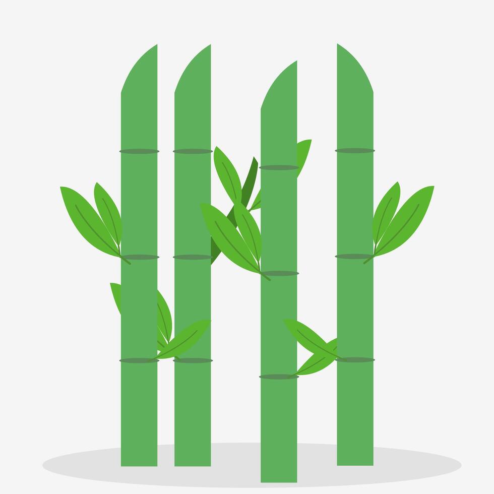 Flat illustration set of bamboo for lunar day, happy chinese new year 2025 vector