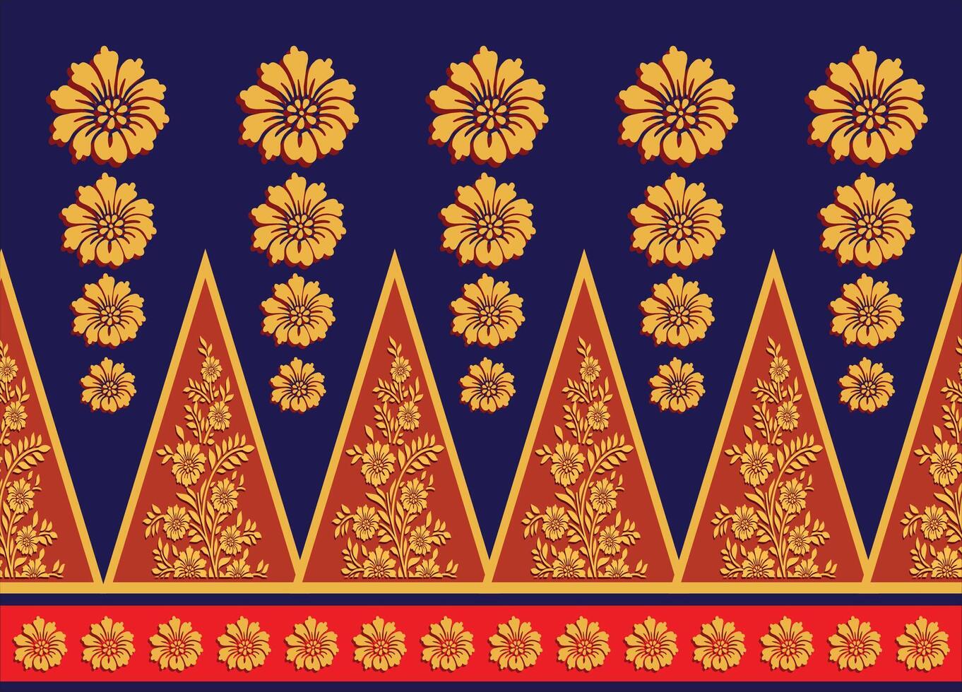 Geometric Indonesian batik motifs with distinctive Balinese floral pattern vector