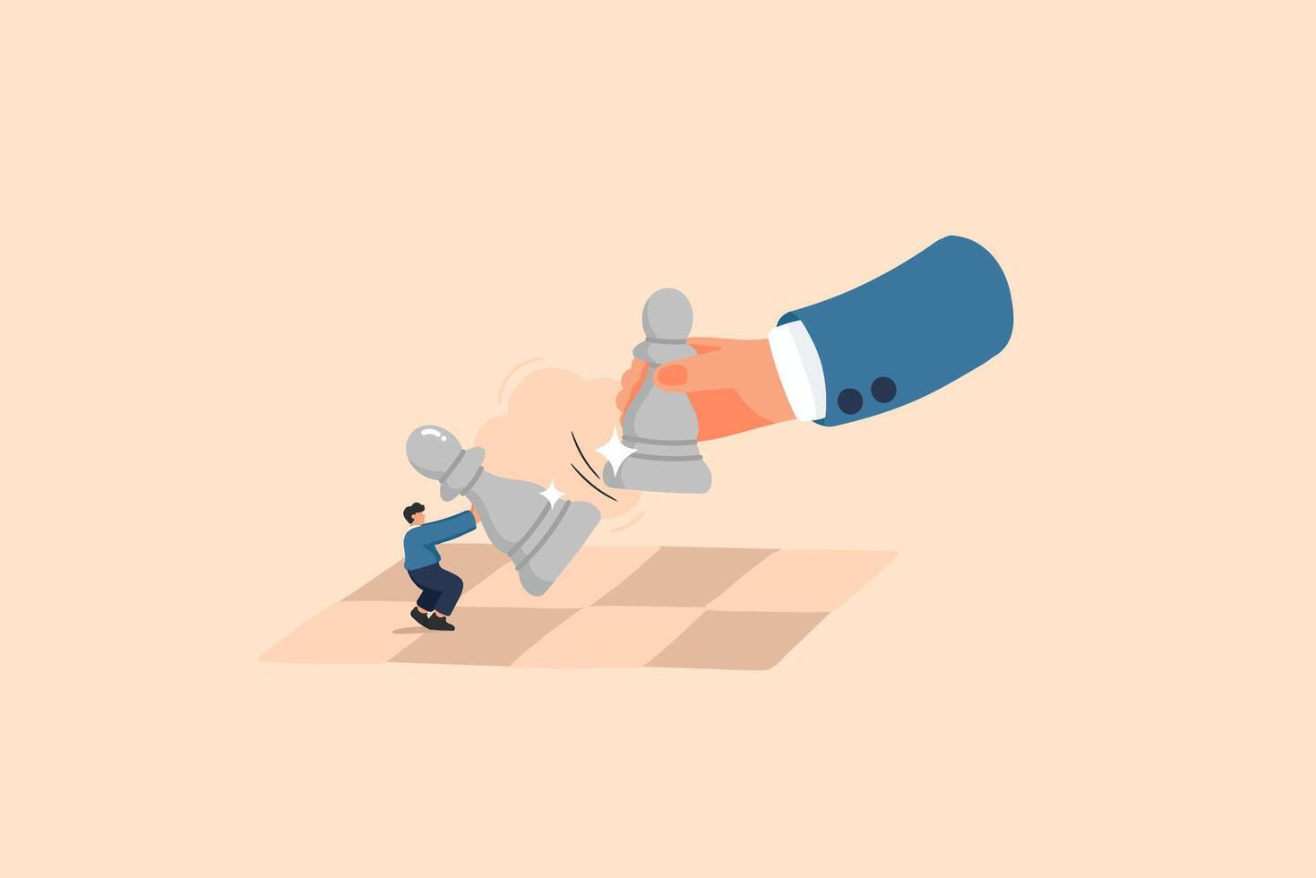 Strategic Challenge on the Chessboard. Symbolizes the Imbalance of Power, Determination in Scenarios. vector