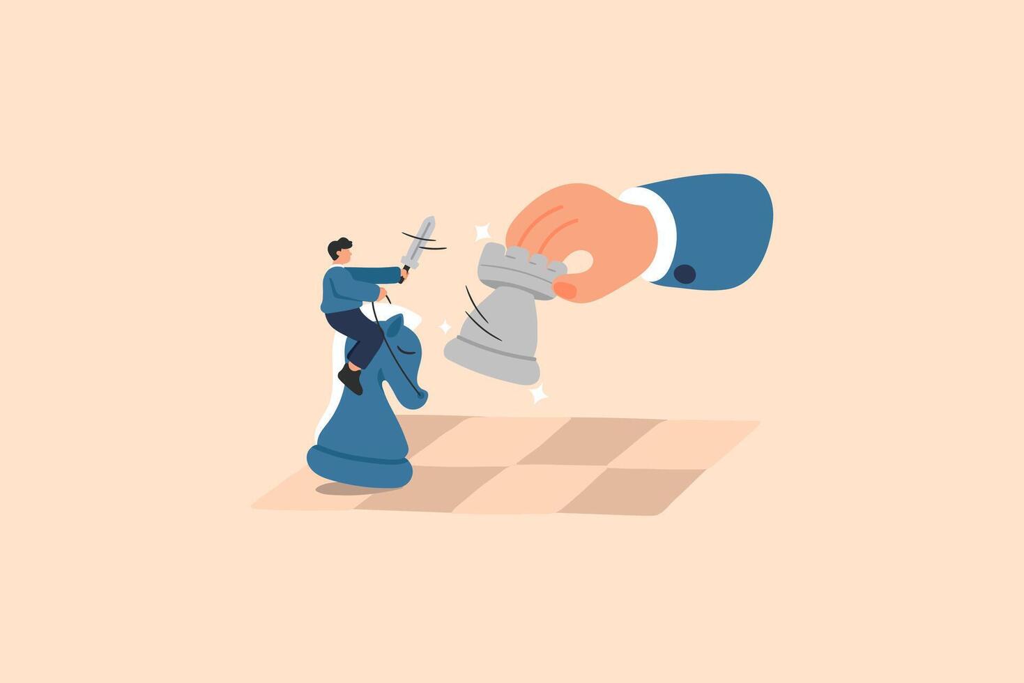 Strategic Battle in Business and Finance. Chess, Board, Strategy Illustration vector