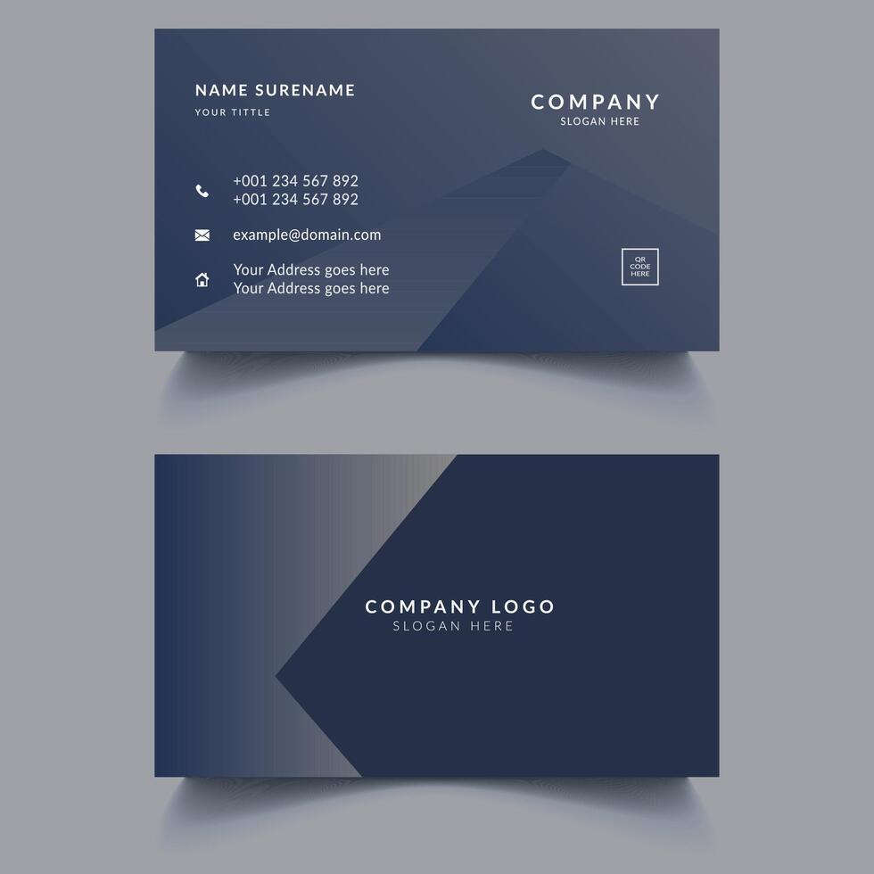 Modern business Card Template Design. Visiting Card Design, Creative Business Card Design. Navy Blue business card Design, Business Card Template, Clean professional business card template, vector