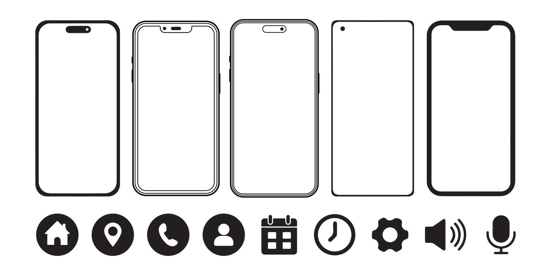 Mobile Phone mockup illustration. EPS 10 vector