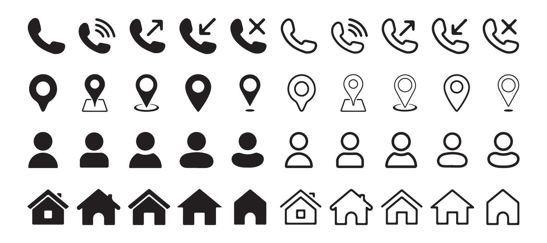 Website set icon. Contact symbol icon set. Phone icon set. Illustration EPS 10 vector