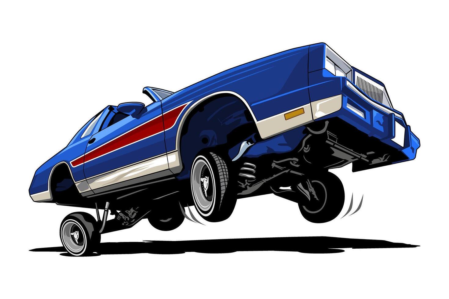 lowrider classic blue car logo icon design vector