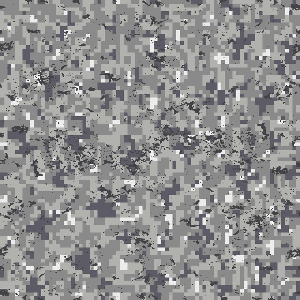 Seamless digital pattern gray camouflage grunge vector