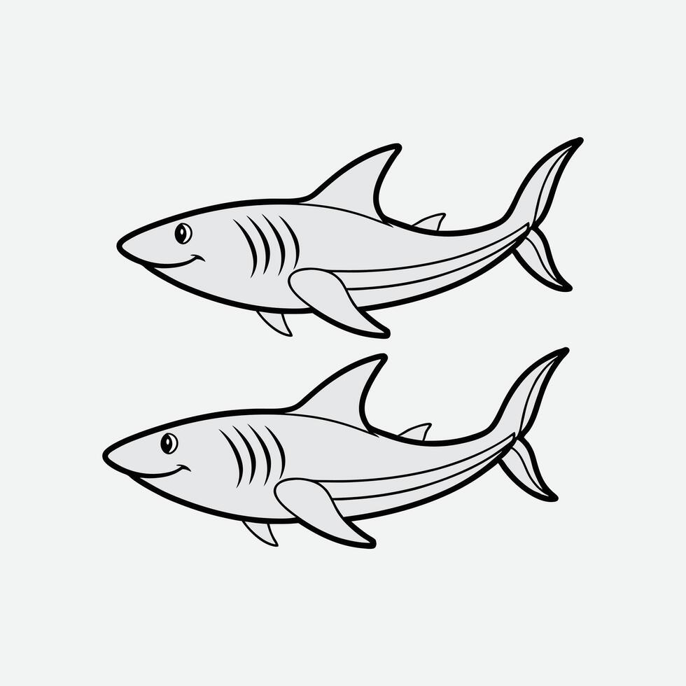 Cute Shark fish vector