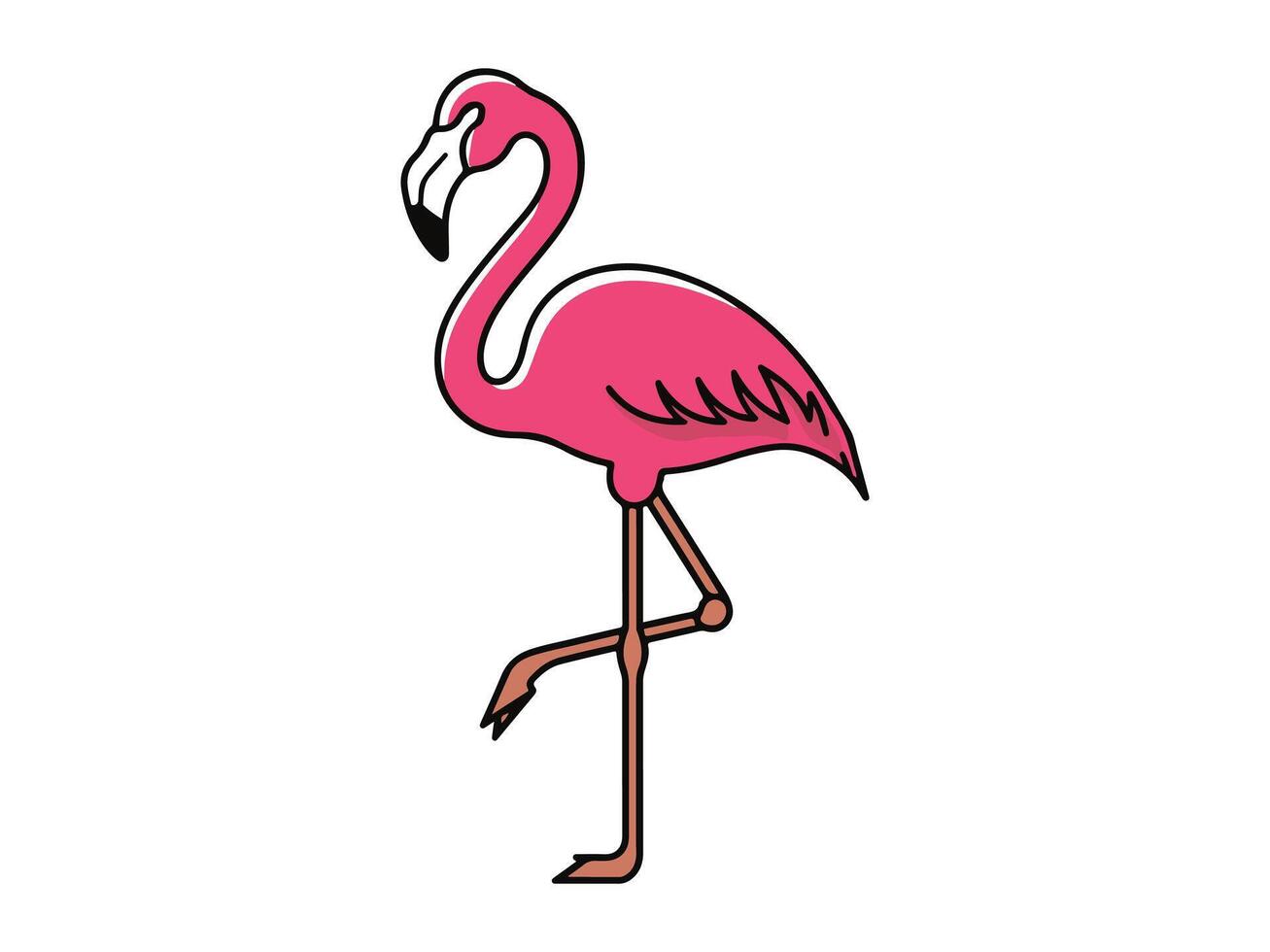 Cartoon Pink flamingo vector